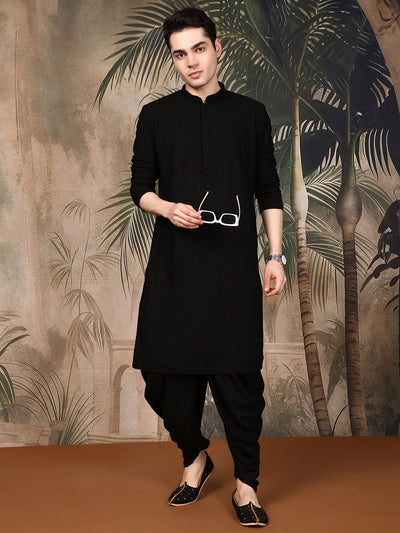 Sanwara Chikankari Designer Black Cotton Kurta Set