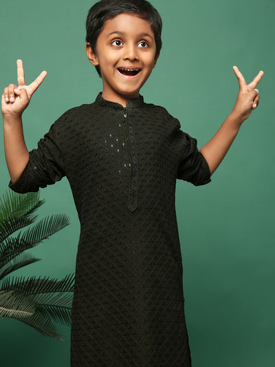 Sanwara Olive Sequin Stylish Kurta Sets