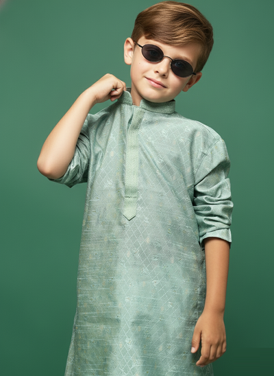 Sanwara Classic Royal Green Boys Kurta Set