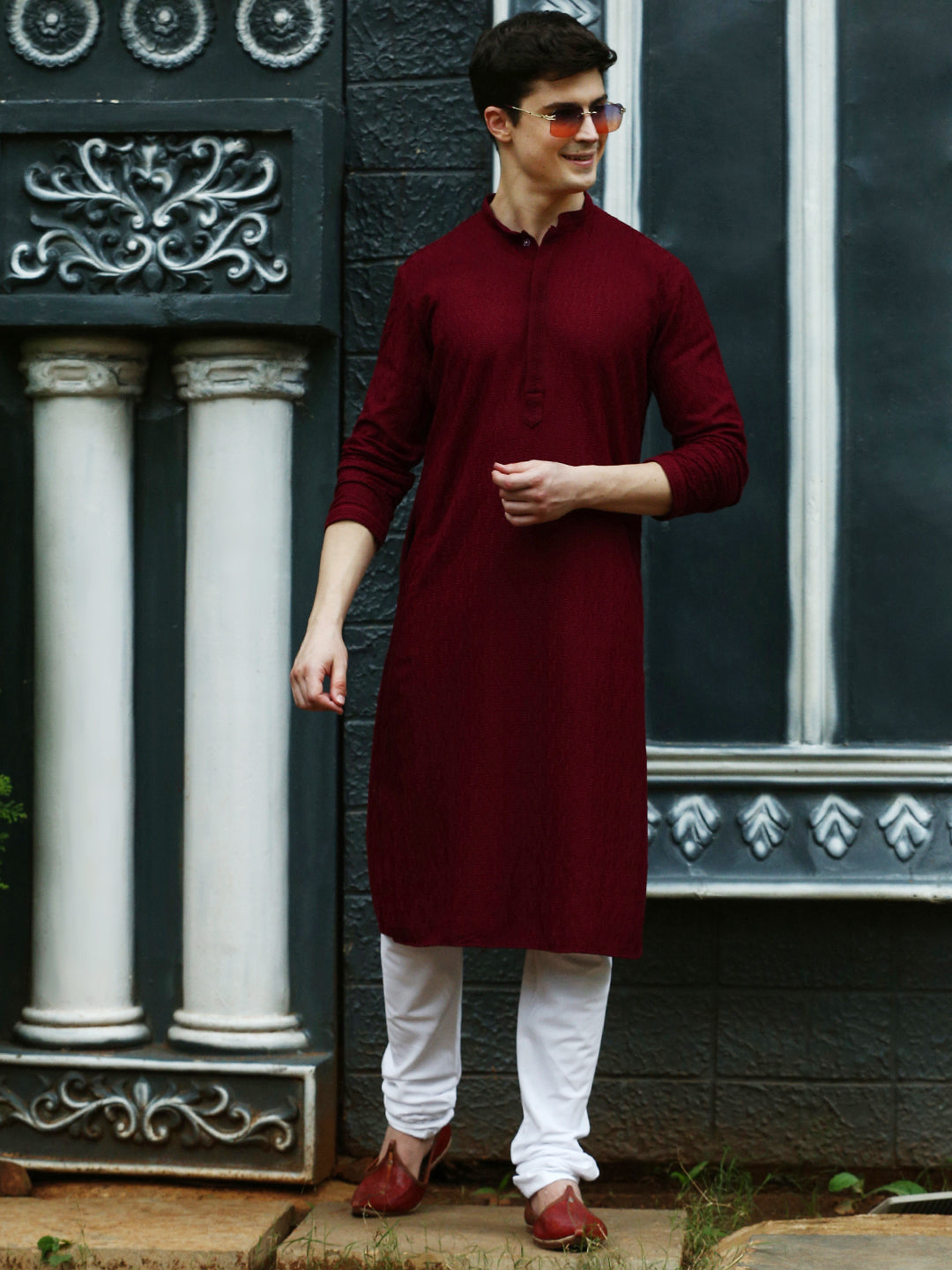 Dark Maroon Colour Kurta Pajama Kurta Pajama Maroon Colour Maroon