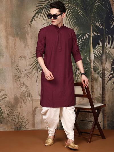 Sanwara Presents Maroon Chikankari Festive Kurta Set