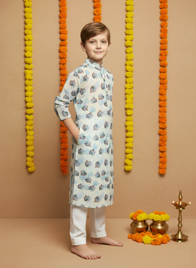 Sanwara Sky Blue Kurta Set Offers Fresh and Timeless Style