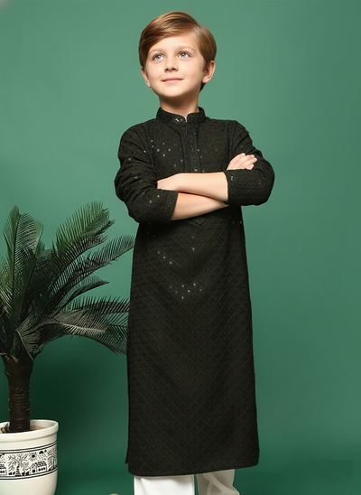 Sanwara Olive Sequin Stylish Kurta Sets