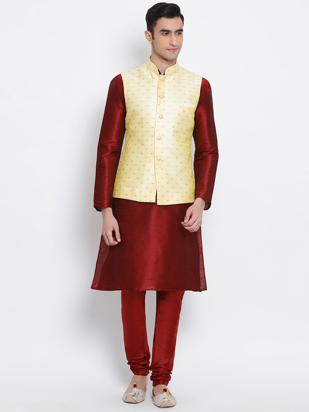 Pink Chikankari Embroidered Sequins Work Jacket With Off White Silk Kurta  Payjama-handcrafted at Rs 6999.00 | Yamuna Nagar| ID: 2851298075562