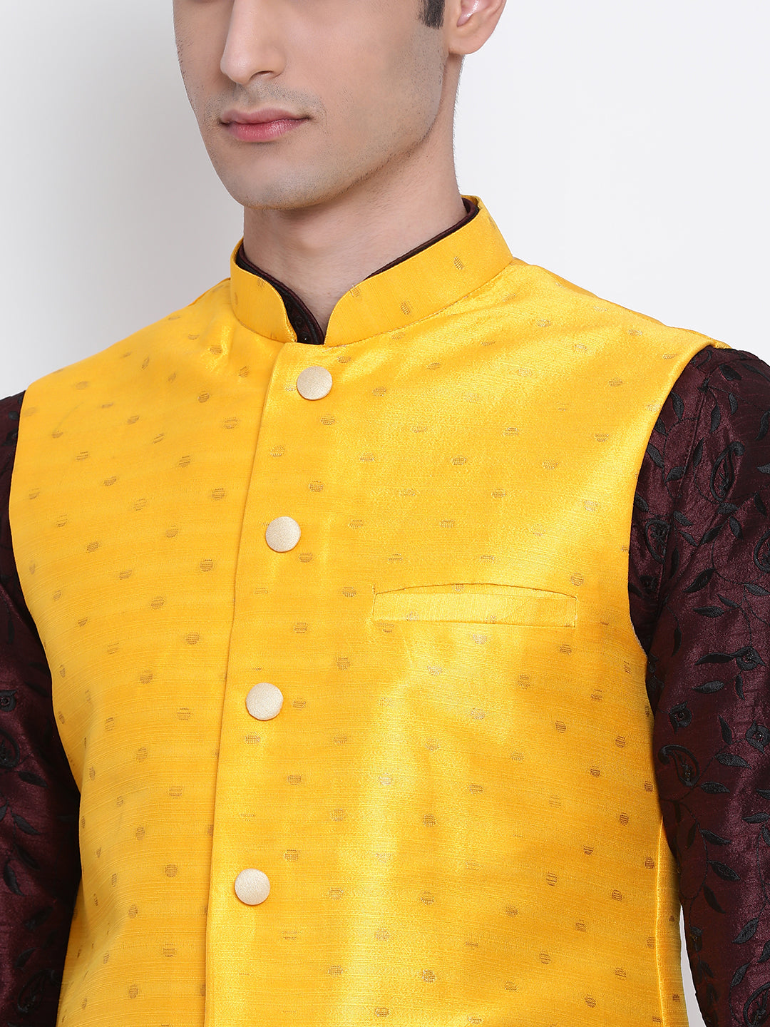 Vastramay nehru_jackets_men_indianwear : Buy Vastramay Men's Orange Silk  Blend Nehru Jacket Online | Nykaa Fashion